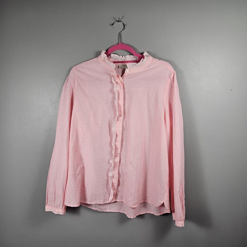 LOFT Button Up with Ruffle